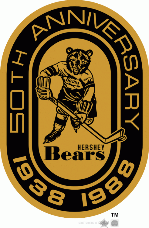 Hershey Bears 1987 88 Anniversary Logo iron on transfers for T-shirts